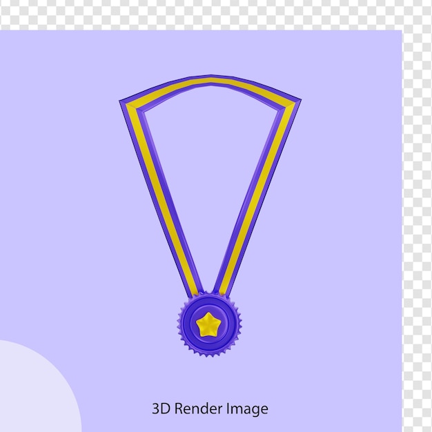 PSD rendu 3d de l'éducation à la médaille de récompense