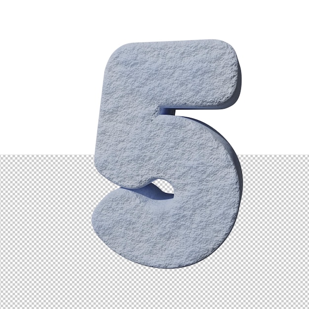 Rendu 3d de l'effet de texte de neige numéro 5