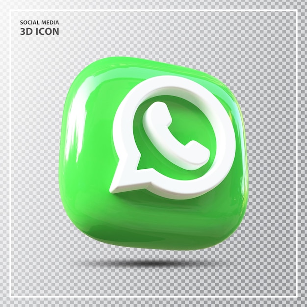 PSD rendu 3d de l'élément icône whatsapp des médias sociaux