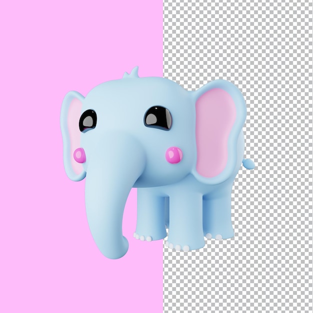 Rendu 3d D'un éléphant Au Format Psd