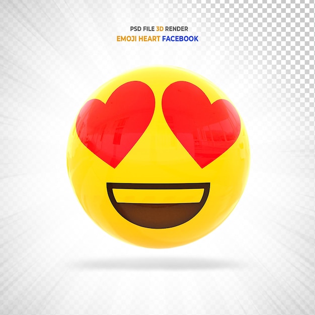 Rendu 3d Emoji Heart Facebook