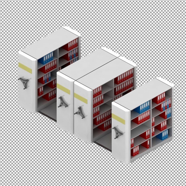 PSD rendu 3d d'équipement de bureau isométrique