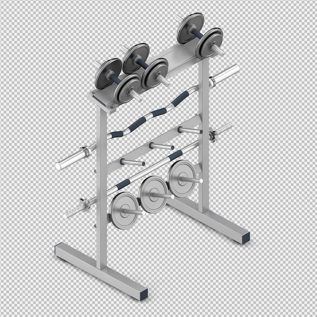 Rendu 3D d&#39;équipement de sport et de gymnastique isométrique