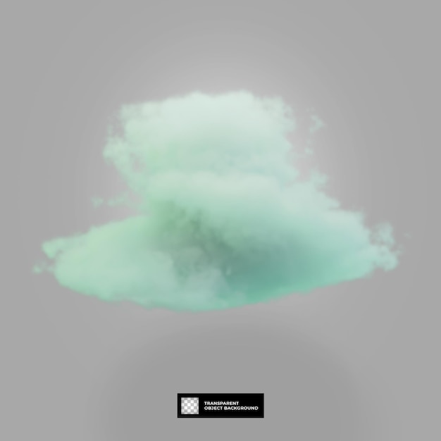 rendu 3d esthétique nuage vert pastel