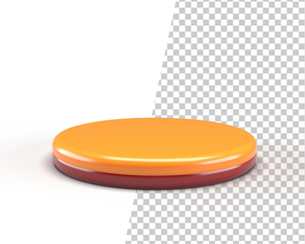 rendu 3d de l'étape du produit poduim or