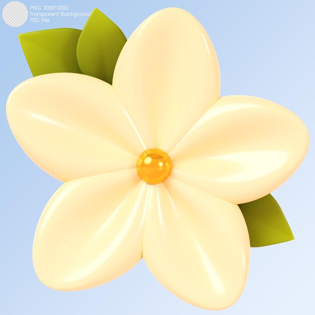 Rendu 3d Fleur Jaune Isolée Sur Fond