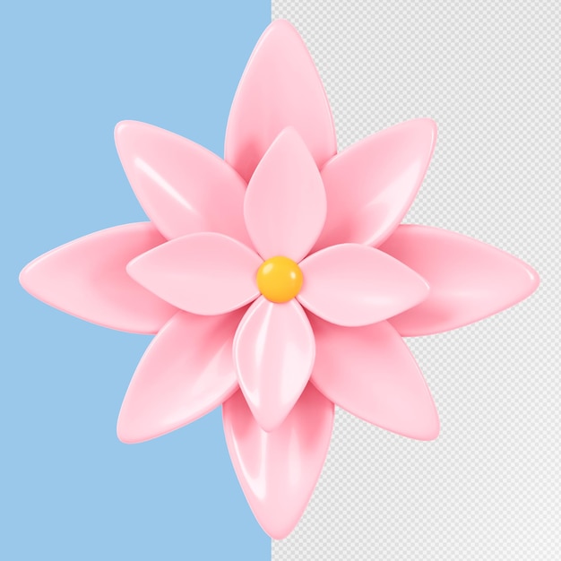 Rendu 3D Fleur rose isolée sur fond