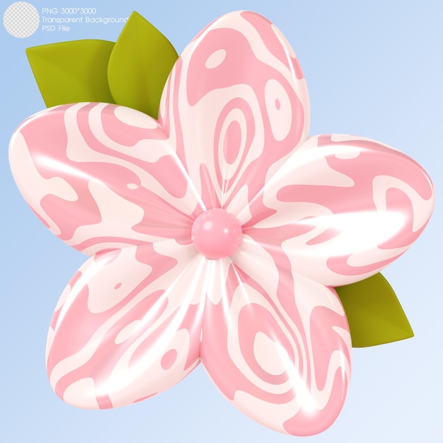 Rendu 3D Fleur rose isolée sur fond