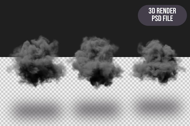 PSD rendu 3d fond d'effet nuage fumé