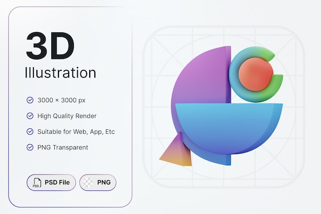 Rendu 3d Forme Abstraite Ronde Demi Cercle Triangle Gradient Concept Design Moderne