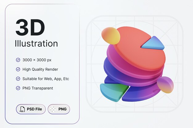 PSD rendu 3d forme abstraite triangle rond gradient concept design moderne