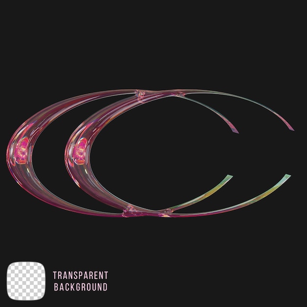 Le rendu 3D de la forme Psd y2k en verre de dispersion