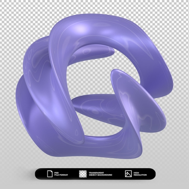 Le rendu 3D de formes abstraites bleu métallique isolé