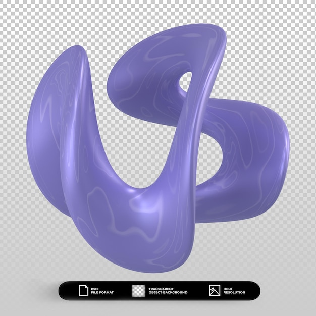 Le rendu 3D de formes abstraites bleu métallique isolé