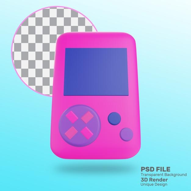 rendu 3d game boy icône premium psd