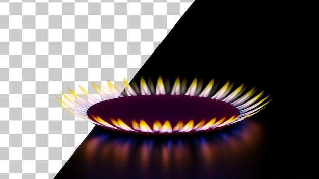 PSD rendu 3d de gaz naturel la flamme d'un brûleur à gaz cuisinière de cuisine