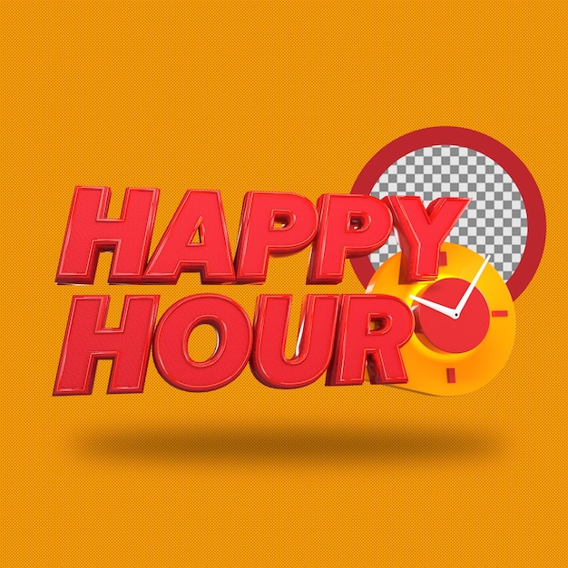 PSD rendu 3d happy hour composition