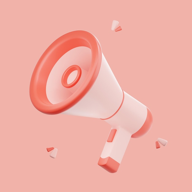 Rendu 3D Haut-parleur mégaphone ou notification de haut-parleur Concept de temps marketing