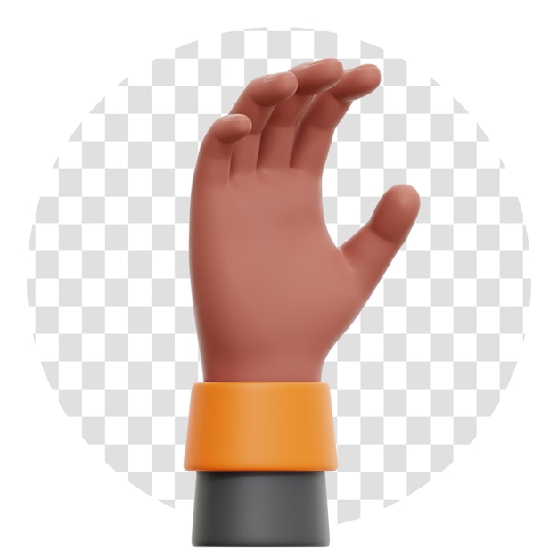 PSD rendu 3d icône 3d du geste de la main saisi