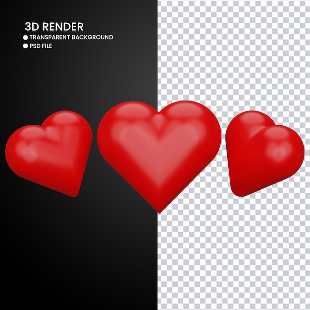 Rendu 3d De L'icône De L'amour Mignon