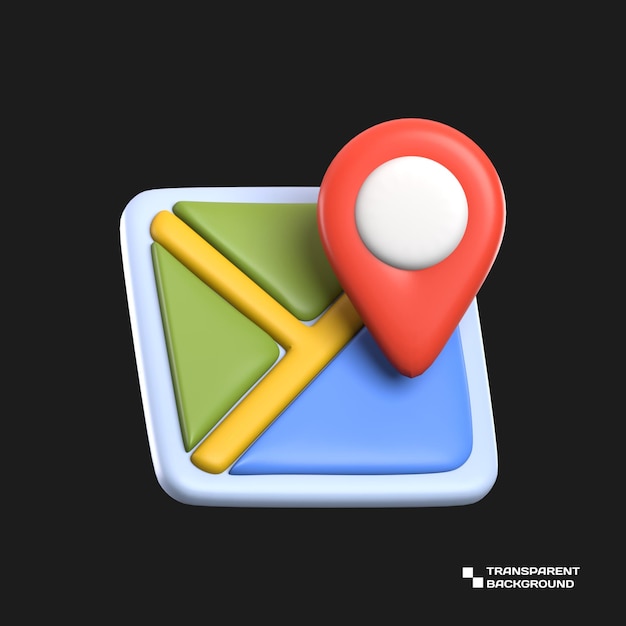 Rendu 3d Icône de l'application Maps Location