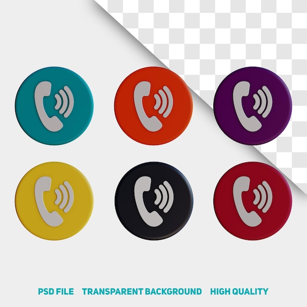 rendu 3d icône de l'application téléphone sonnerie minimaliste psd premium