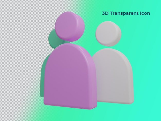 Rendu 3d De L'icône D'avatar De Contact Avec Fond Transparent