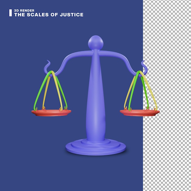 Le Rendu 3d De L'icône De La Balance De La Justice