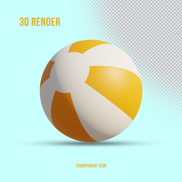 Rendu 3d icône balle de sport d'été isolé