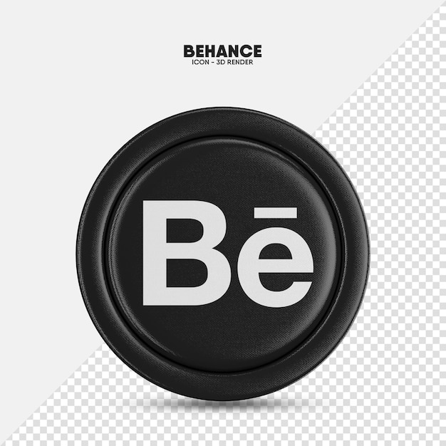 Rendu 3d de l'icône Behance isolé pour la composition