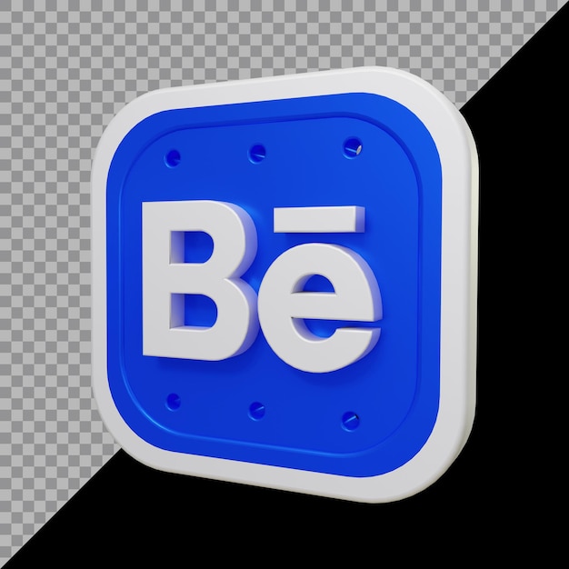 rendu 3d de l'icône behance