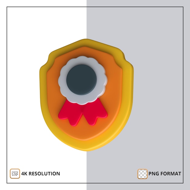 Rendu 3d De L'icône Du Prix Du Meilleur Bouclier