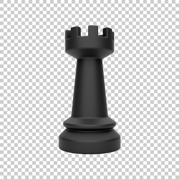 rendu 3d d'icône d'échecs de tour d'objet d'interface utilisateur