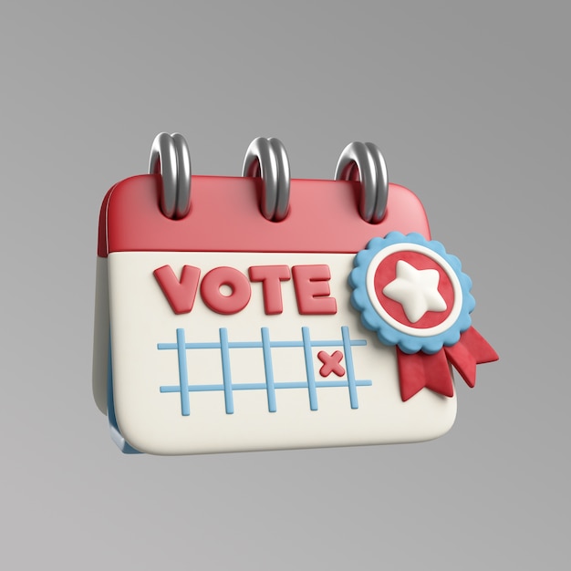 Le rendu 3D de l'icône de l'élection présidentielle des États-Unis