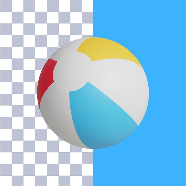 PSD rendu 3d d'une icône d'été de ballon de plage