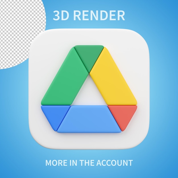 Rendu 3d de l'icône Google Drive