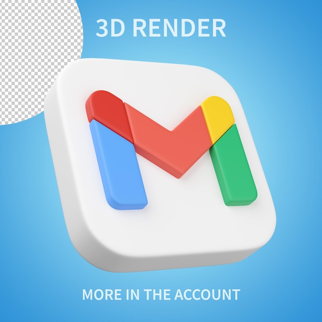 PSD rendu 3d de l'icône google gmail