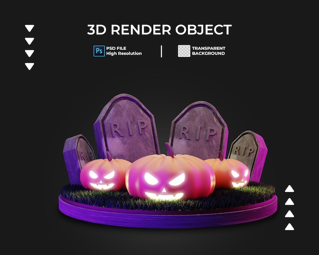 PSD rendu 3d de l'icône halloween isolé