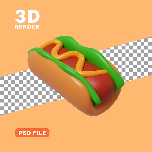 Le Rendu 3d De L'icône De Hot-dog