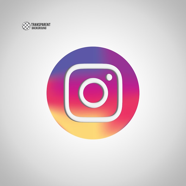 Le rendu 3D de l'icône Instagram des médias sociaux