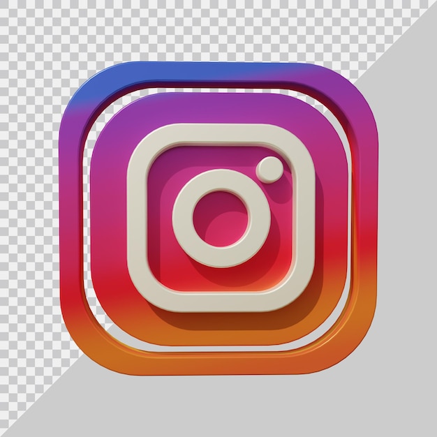 Rendu 3D de l'icône instagram