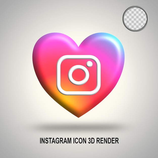 PSD rendu 3d d'icône instagram