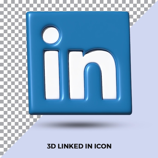 PSD rendu 3d icône linkedin isolé