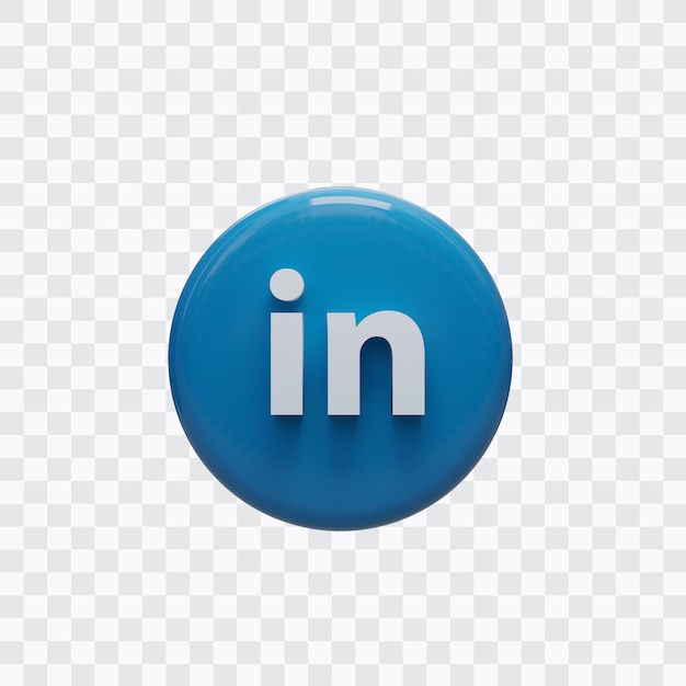 Rendu 3D de l'icône Linkedin