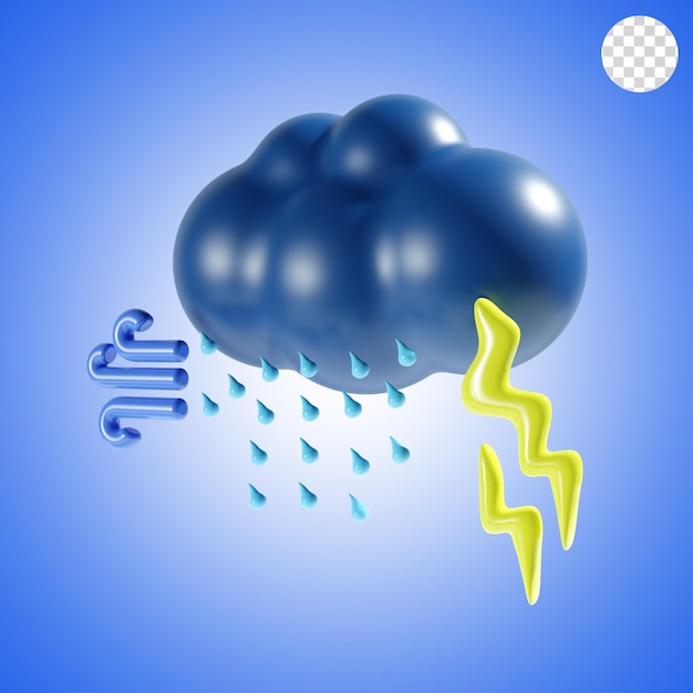 Rendu 3d De L'icône De Mauvais Temps