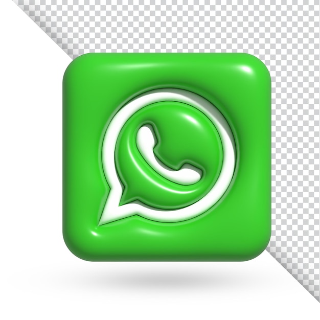 PSD rendu 3d de l'icône des médias sociaux whatsapp