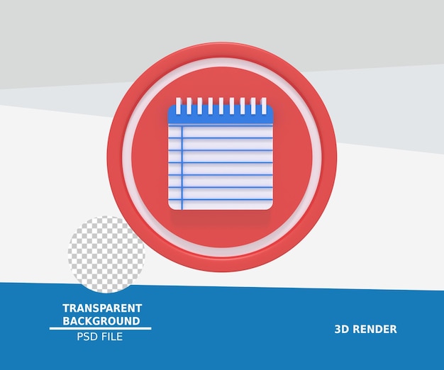 PSD rendu 3d de l'icône de la petite note