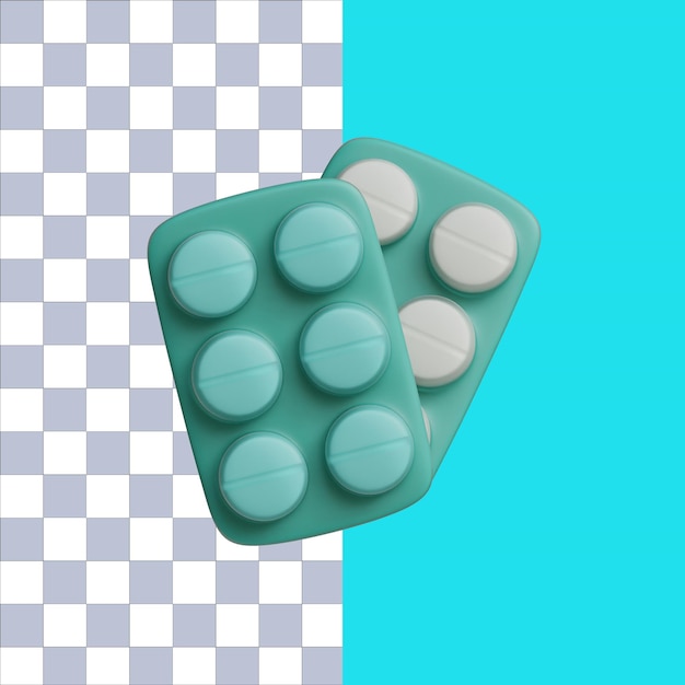 Rendu 3d de l'icône de pilules isolées
