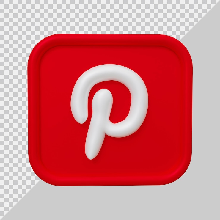 PSD rendu 3d de l'icône pinterest