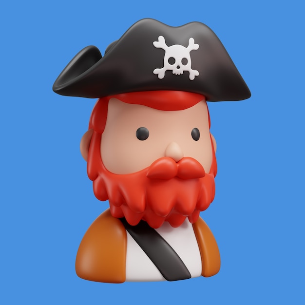 PSD rendu 3d de l'icône des pirates